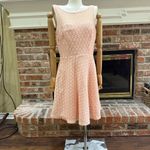 Betsey Johnson  peach lined lace dress with peekaboo sheer lace collar & back / 6 Photo 8