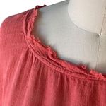 Free People  Terracotta Cotton Gauze Boho Pockets Tie Back Bohemian Tunic ~ LARGE Photo 3