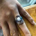 Natural Ethiopian Opal Abalone Sterling Silver Ring Size 7 Photo 1