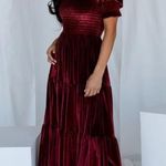 Baltic Born Vivaldi Smocked Velvet Midi Dress Photo 0