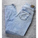 American Eagle Curvy MOM Jeans Distressed High Rise Raw Hem Size 10 Denim Photo 9