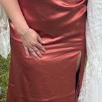 Birdy Grey Catherine Style Satin Bridesmaid Dress In Terracotta Photo 3
