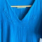 NWT Manta Del Lago Dress Sz Small Blue Pullover Shark Bite Hem Boho Photo 2