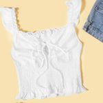 SheIn Embroidered Smocked Self-tie Cami Top Photo 0