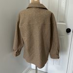 ZARA Oversized Shacket Light Brown Photo 3