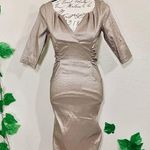 Queenspark Gold 1950’s Vintage Retro Pinup Dress Size 6 Photo 0