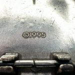 Vintage 1995 Western Rhinestone Belt Buckle Flower Scroll Silver ✨ Photo 2