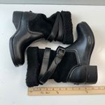 Coach Zena Black Leather Suede Shearling Buckle Ankle Boots Women Size 7B Photo 9