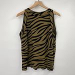 Ann Taylor Knit Tank Zebra Print Olive Green Black Sleeveless Sweater Size XXL Photo 1