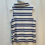Anthropologie Maeve by  Sleeveless Top Women’s Blue Stripe Nautical Cowl Neck, Lg Photo 3