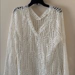 La Blanca Waverly Covers Crochet V-Neck Tunic Cover Up - Ivory,Size Medium, $129 Photo 7