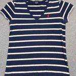 Ralph Lauren Women's Sport Blue and White Striped T-Shirt Size S/P Photo 0