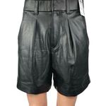 Abercrombie & Fitch NEW Black Vegan Faux Leather High Waist Bermuda Shorts Sz S Photo 0