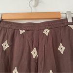 Sundance  Le Meridien Brown Embroidery Crop Pants Tassels size medium Photo 3