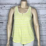 Z Supply  Evereve NWT Size XL Lime & White Stripe Namari Slub Henley Tank Top Photo 0