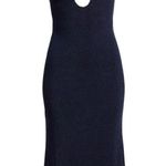 Misha Veronika Strappy Stretch Metallic Midi Dress Nightshade Blue Womens Size 4 Photo 11