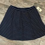 Max Studio Pleated Knit Skater Skirt Blue White Striped Women’s size M NWT Photo 1