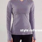 Lululemon  Athletica Run: Sunbeam Ruched Long Sleeve Pullover, Stony Grey sz. 2 Photo 4