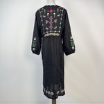 Johnny Was $398 NWOT  Embroidery Linen Blend Long Sleeves Midi Dress Size S Photo 7
