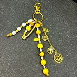 Handmade 💛  Beaded Charm‎ Keychain – Yellow & Gold Accents Charm Keychain Photo 1