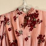 Julie Brown Dress Gabe Floral Print Silk Ruffle Mock Neck Tiered Mini Sz L NWT Photo 12