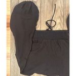 ASOS Women's Black Long Sleeve Crinkle Lace Up Lattice Crop Bead Accent 4 NWOT Photo 6