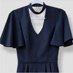 Gianni Bini  nwt Navy Pleated Romper size large V-Neck Flutter Sleeves Photo 1
