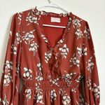 Love Riche  Women's Boutique A Line Dress Size Small Burnt Orange Floral Photo 1