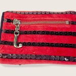 Juicy Couture  Velour Y2K Oxblood Heart Purple Sequin Stripe Snap Zipper Wallet Photo 4