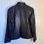 Siena 100% Leather Black Jacket Full Zip High Neck Lined Women’s Size Medium Photo 6