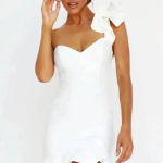 Selfie Leslie NWT  White Ruffle One Shoulder Dress Sz XL Photo 0