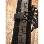 DGS Sterling Silver 925 Filigree Handpainted Ceramic Ring & Pendant Sz 6.5 Photo 9