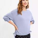 Lou & grey  Side Tie Elastic Waist Sweatshirt Periwinkle Hydrangea M Photo 0
