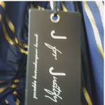 J for Justify  - Juniors Large NWT Stylish Blue and Gold Striped Women's Top Photo 5