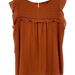 Doe & Rae  Rust Orange Ruffle Top Large Photo 0