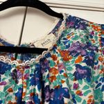 Perch Blu Pepper Size 2X Shirt Blue Ruffled Relaxed Blouse Floral Print Plus‎ Sz Photo 9
