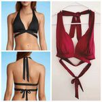 Mynah Bikini Halter Swimsuit Top Plum Wine Small Red Photo 1