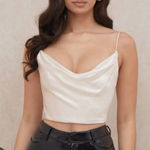 House Of CB  Marlene ivory draped satin corset top‎ NWOT size L Photo 0