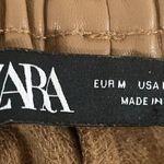 ZARA  tan faux leather drawstring jogger size M Photo 11