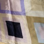 Echo 💯 silk art deco scarf/shawl. Periwinkle blue/pink/navy . 11” by 54 “ Blue Photo 4