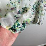 Sweet Rain Floral Chiffon Half Button Down Blouse Size L Photo 3