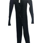 NWT Trashy Matte Black Leopard Print Widow Catsuit Size S Photo 0