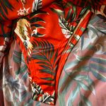 WOMENS Tomato Red Tropical Print Coverup Maki Skirt S Photo 3