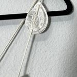 Zac Posen Cream Leaf Embroidered Spaghetti Strap Cotton Top Sz 4 Photo 8