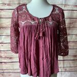American Eagle  Outfitters Boho Crochet Lace Blouse, Size Medium Photo 0