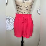 BCBGeneration Bright Coral Elastic Waistband High Waist Shorts Size Medium Pink Photo 2