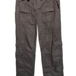 Brandy Melville Gray Womens Cargo Pants With Pockets 100% Cotton Casual Relaxed Photo 0