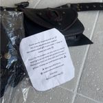 NWT Handmade Leather Gemstone Waist Belt Bag Black Photo 12