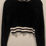 Urban Outfitters Venus Black Mock Neck Long Sleeve Cropped Sweatshirt Photo 1