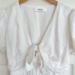 ASTR The Label Citrine Linen Bow Front Midi Dress Elegant White Small S Photo 6